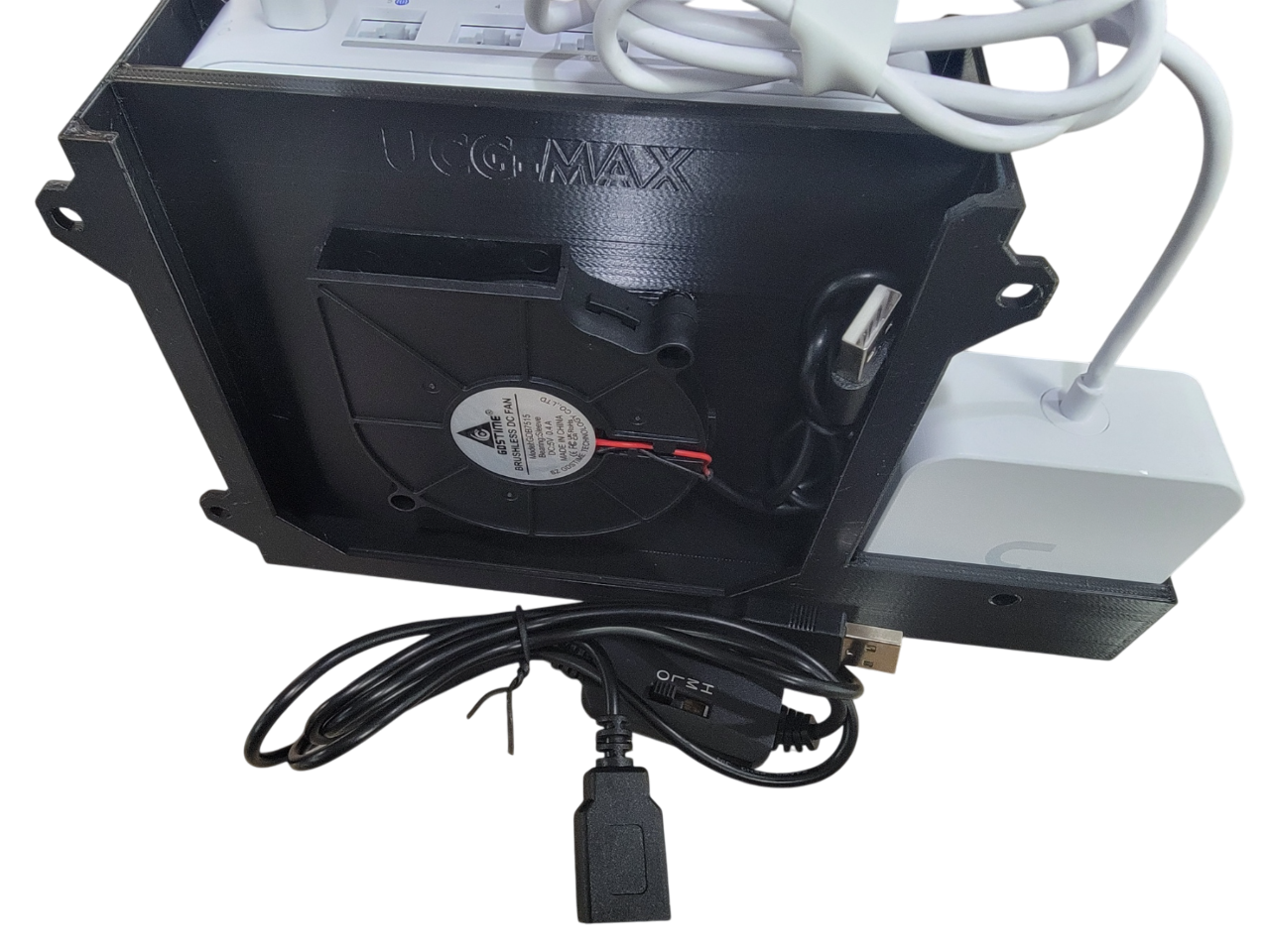 Wall Mount with Fan and PSU Holder for Unifi Cloud Gateway Max UCG-MAX