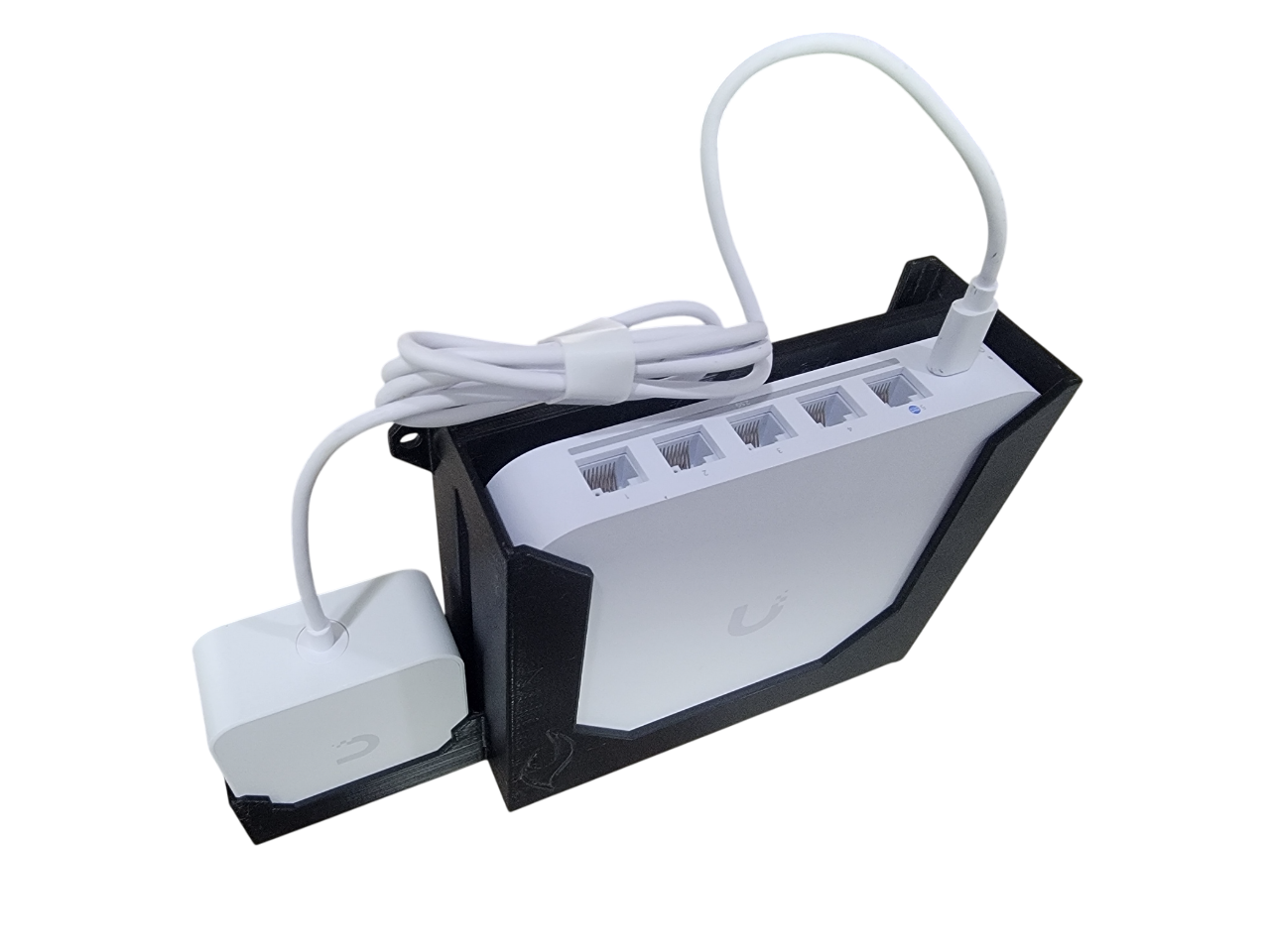 Wall Mount with Fan and PSU Holder for Unifi Cloud Gateway Max UCG-MAX