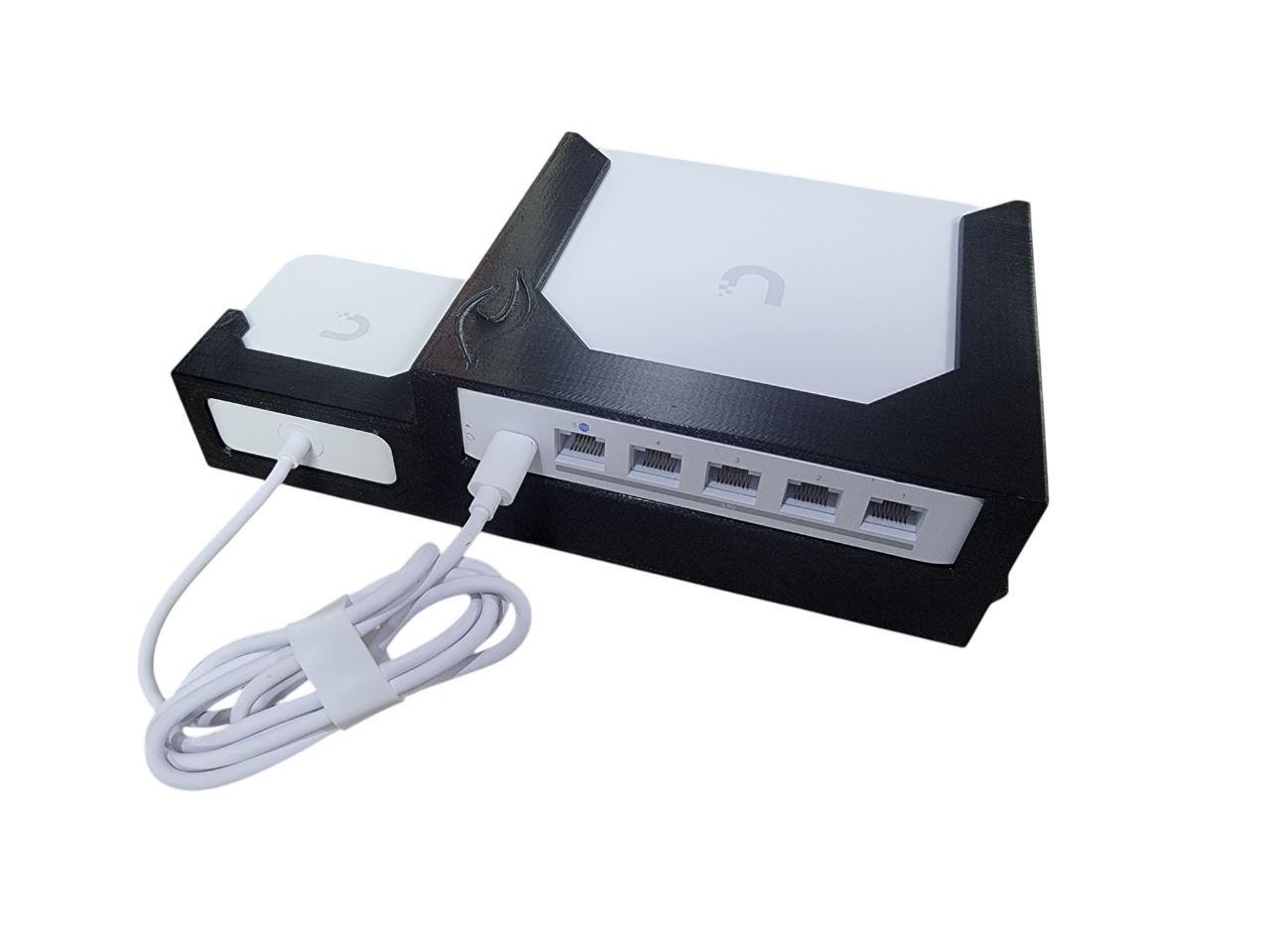 Wall Mount with Fan and PSU Holder for Unifi Cloud Gateway Max UCG-MAX