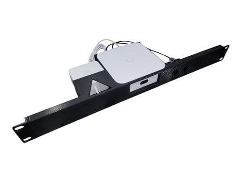 19" 1U Rack Mount for Ubiquiti UniFi Express 7 Gateway UX7, with Power Adapter Caddy