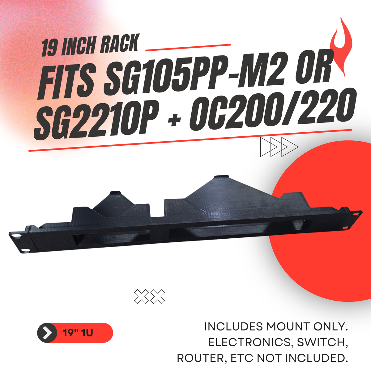 19" Rackmount for TP-Link OC200 or OC220 controller and a SG2210P or TL-SG105PP-M2