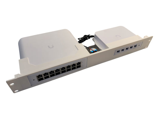 19" 1.5U Network Rack Mount for Unifi Lite 16 PoE Switch and Unifi Cloud Gateway Ultra