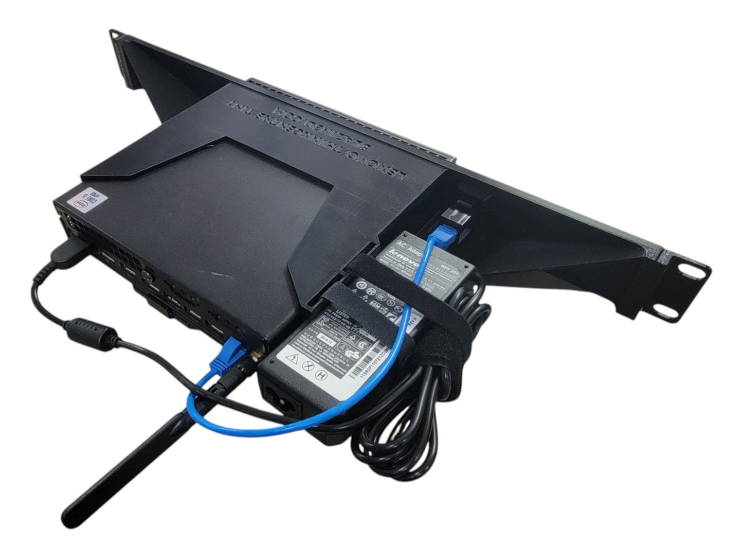 19-inch Rack Mount for Lenovo ThinkCentre Tiny PC, M75Q M80Q M90Q Series, Front Network Access