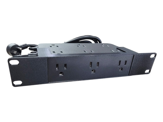Blazin3D 10-inch Network Rack PDU Power Strip, 12 Outlets, USB-A/C Ports, 1U, Surge Protection, 6ft Cable