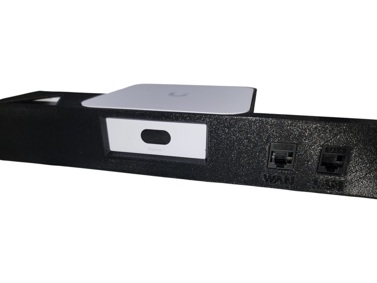 19" 1U Rack Mount for Ubiquiti UniFi Express 7 Gateway UX7, with Power Adapter Caddy