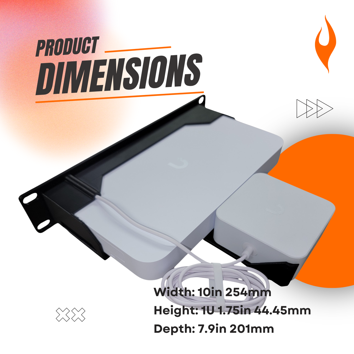 10-Inch Rack Mount for UCG-Fiber and UXG-Fiber Gateway with PSU Holder