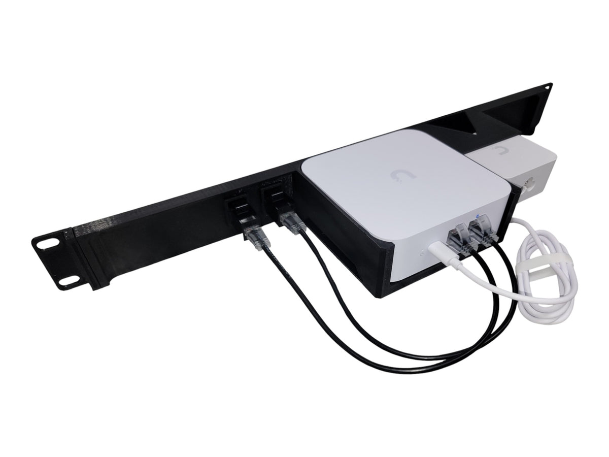 19" 1U Rack Mount for Ubiquiti UniFi Express 7 Gateway UX7, with Power Adapter Caddy