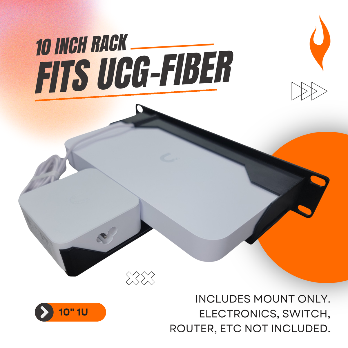 10-Inch Rack Mount for UCG-Fiber and UXG-Fiber Gateway with PSU Holder