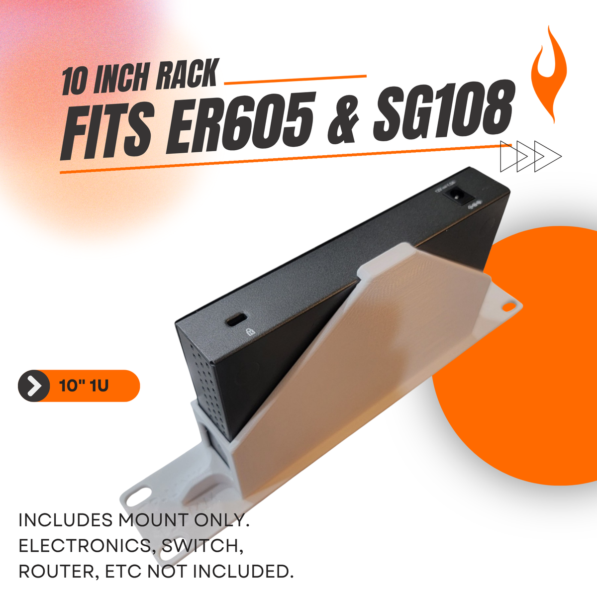 1U 10" Rack Mount Bracket for TP-Link 158mm Devices | Fits Omada ER605, TL-SG108, TL-SG108E, & TL-SG108PE