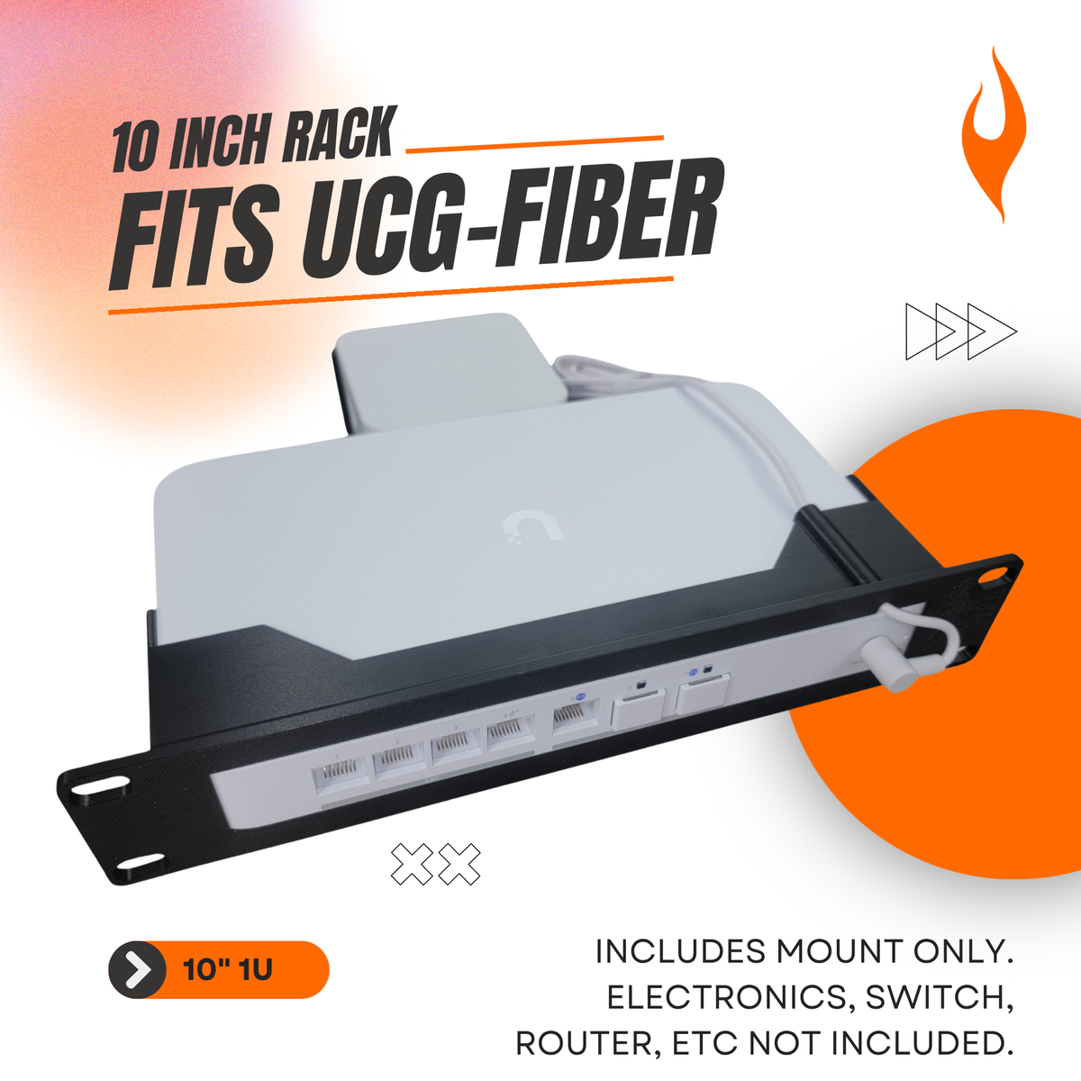 10-Inch Rack Mount for UCG-Fiber and UXG-Fiber Gateway with PSU Holder