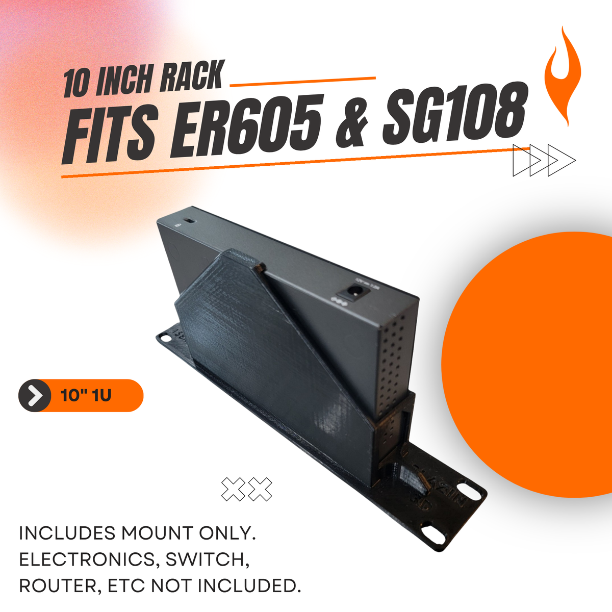 1U 10" Rack Mount Bracket for TP-Link 158mm Devices | Fits Omada ER605, TL-SG108, TL-SG108E, & TL-SG108PE