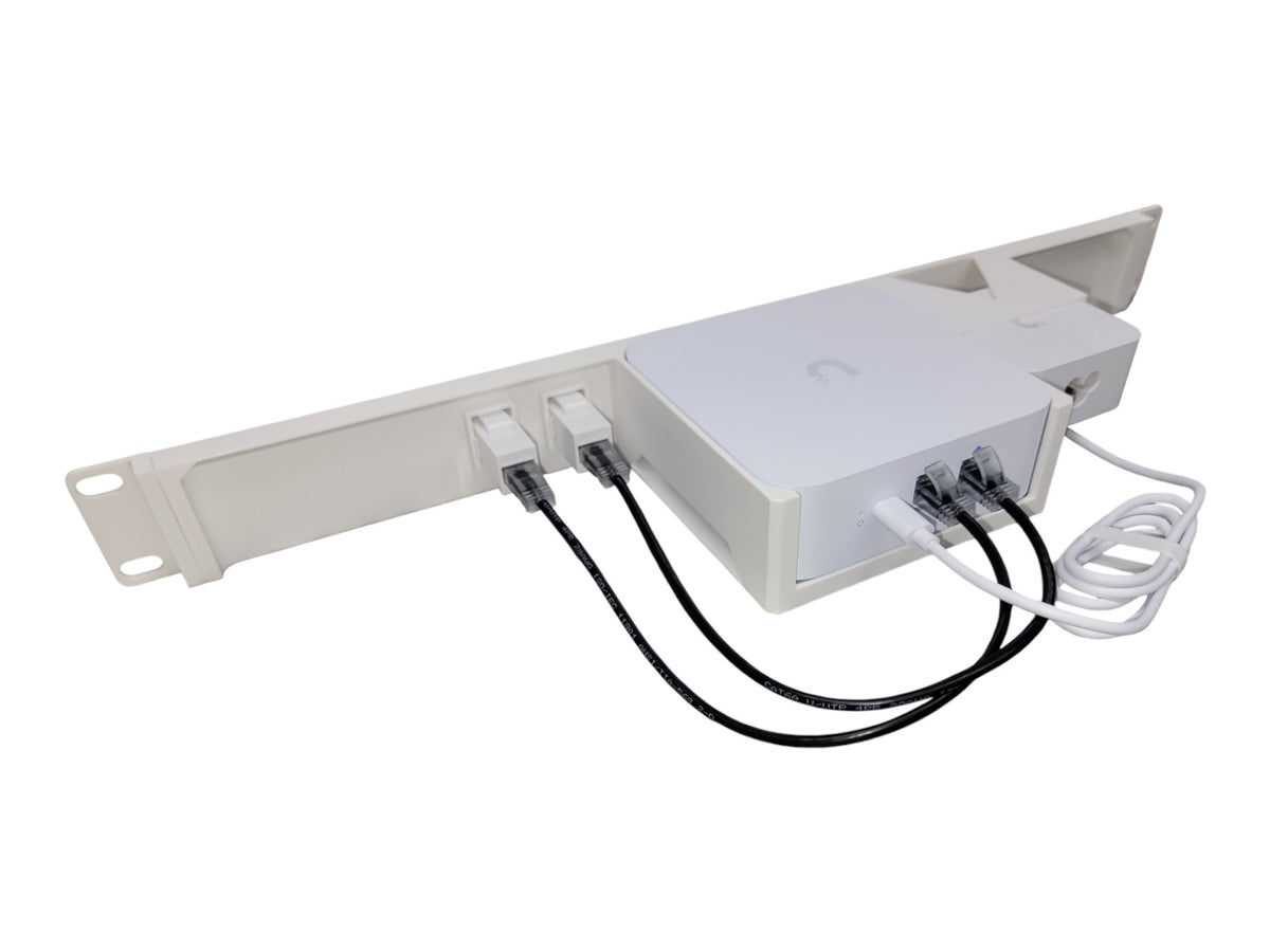 19" 1U Rack Mount for Ubiquiti UniFi Express 7 Gateway UX7, with Power Adapter Caddy