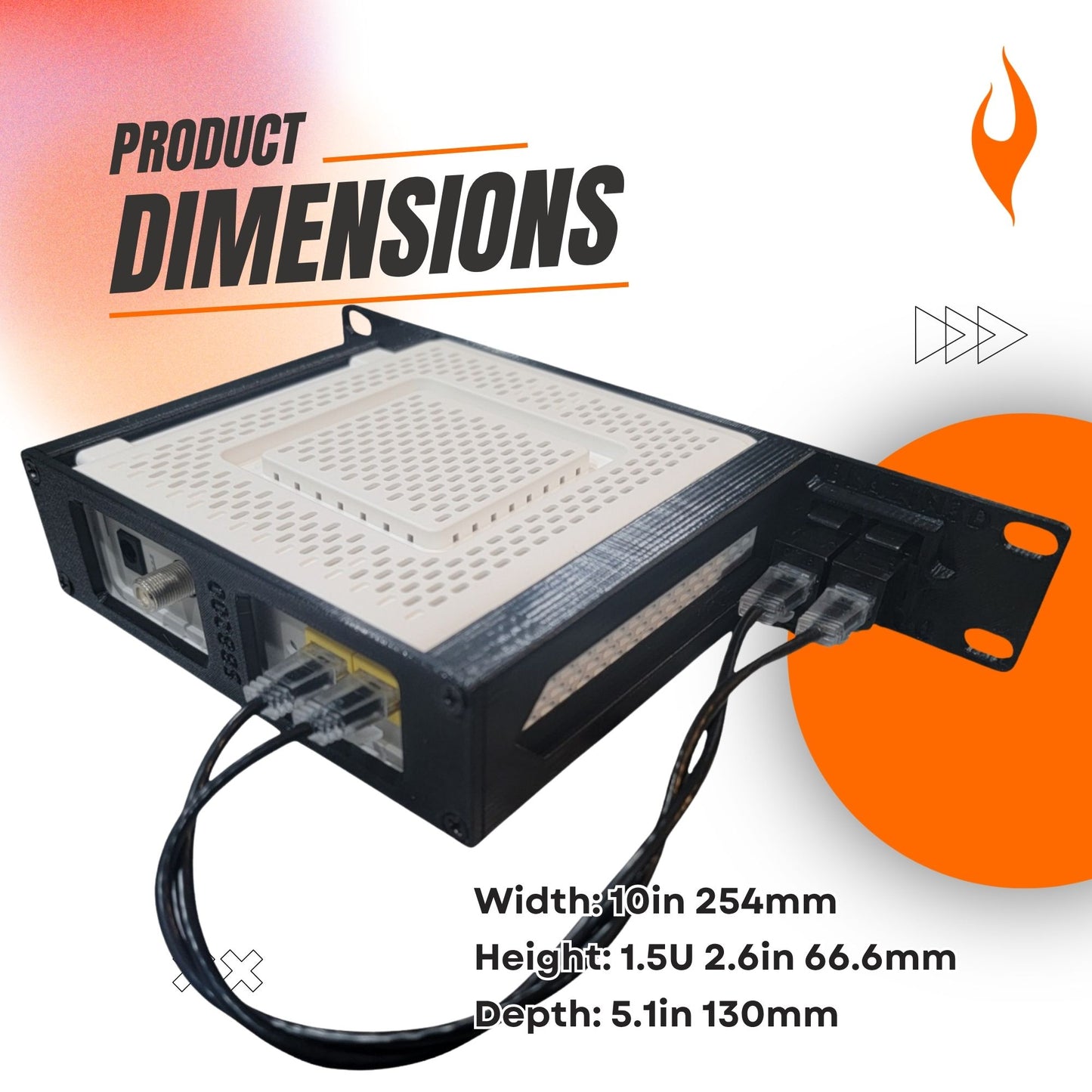 Blazin3D 10" Rack Mount for Arris Surfboard SB8200 (1U) (Also fits SB6190 and SB6141)