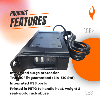 1U 10-Inch Rack Mount Power Hub – 6/12 Outlet PDU with USB-A & USB-C Ports – Optimized for Mini-Racks, Raspberry Pi Clusters
