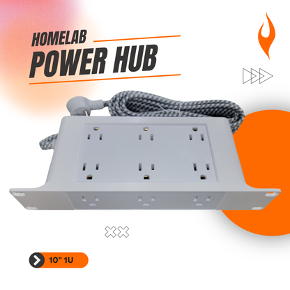 1U 10-Inch Rack Mount Power Hub – 6/12 Outlet PDU with USB-A & USB-C Ports – Optimized for Mini-Racks, Raspberry Pi Clusters