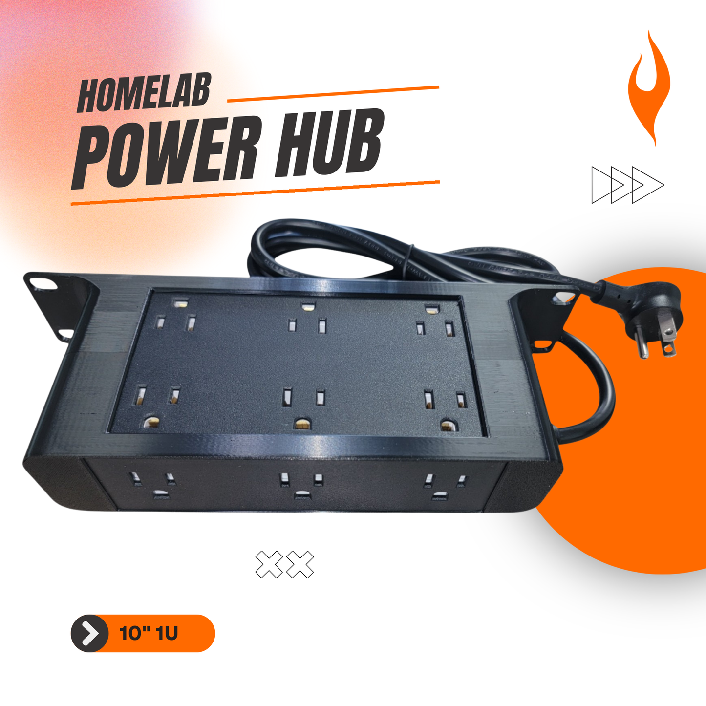 1U 10-Inch Rack Mount Power Hub – 6/12 Outlet PDU with USB-A & USB-C Ports – Optimized for Mini-Racks, Raspberry Pi Clusters