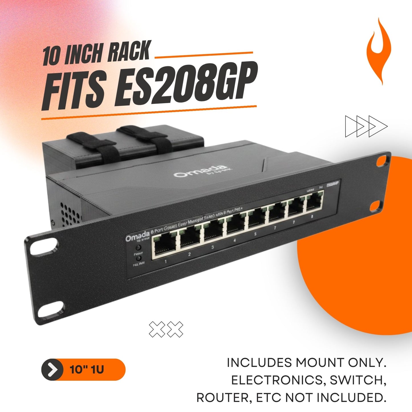 10" Rack Mount for TP-Link Omada ES208GP