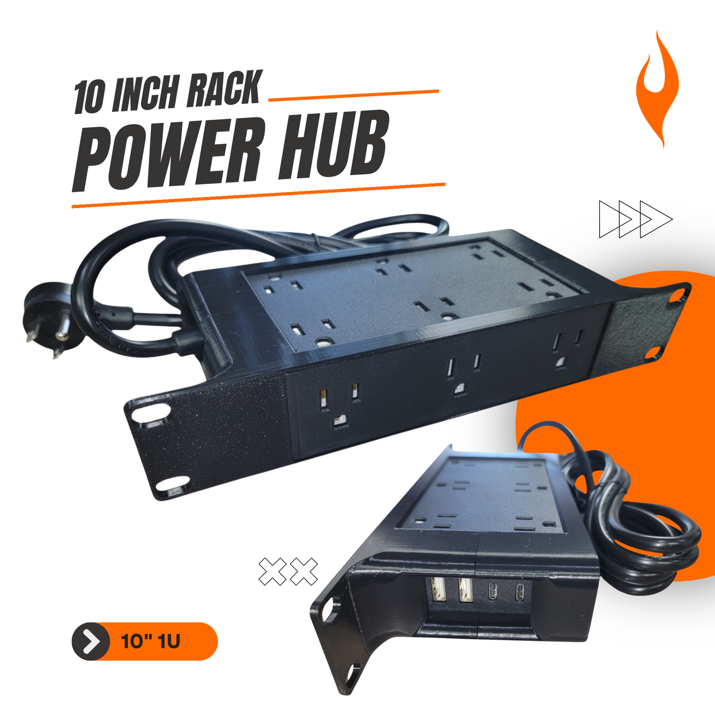 1U 10-Inch Rack Mount Power Hub – 6/12 Outlet PDU with USB-A & USB-C Ports – Optimized for Mini-Racks, Raspberry Pi Clusters
