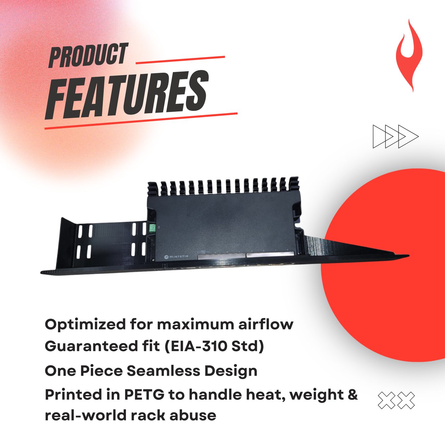 19" 1U Rack Mount for MikroTik RB5009 & L009 Series, Compatible with RB5009UG+S+IN, RB5009UPr+S+IN, L009UiGS-2HaxD-IN, L009UiGS-RM