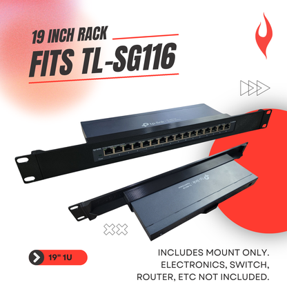 19-Inch Rack Mount Kit for TP-Link TL-SG116 16-Port Gigabit Ethernet Switch