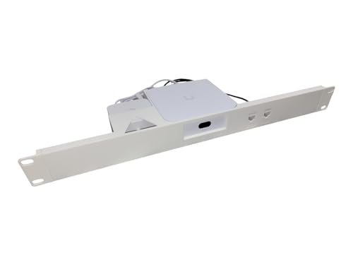 19" 1U Rack Mount for Ubiquiti UniFi Express 7 Gateway UX7, with Power Adapter Caddy