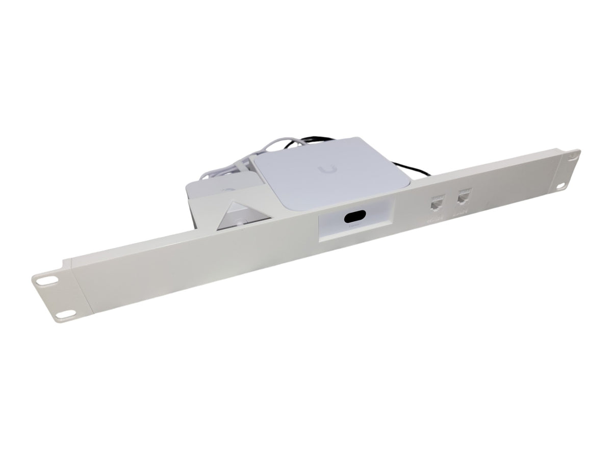 19" 1U Rack Mount for Ubiquiti UniFi Express 7 Gateway UX7, with Power Adapter Caddy