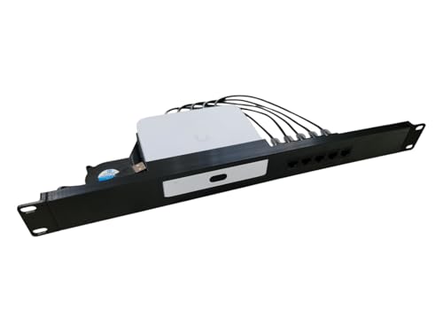 19-inch Network Rack Mount for Ubiquiti UCG-Ultra and UXG-Max Gateways, 1U, Keystones and Cables Included, Cooling Fan