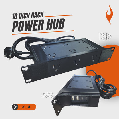 1U 10-Inch Rack Mount Power Hub – 6/12 Outlet PDU with USB-A & USB-C Ports – Optimized for Mini-Racks, Raspberry Pi Clusters
