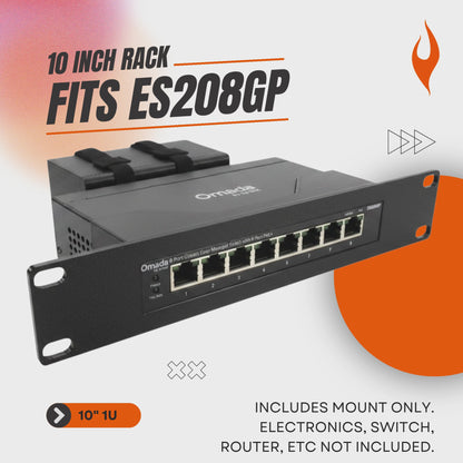 10" Rack Mount for TP-Link Omada ES208GP
